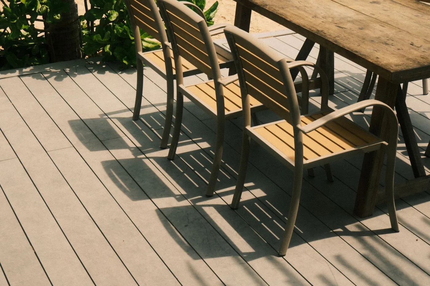 A clean, finished deck after cleaning by LC Solutions