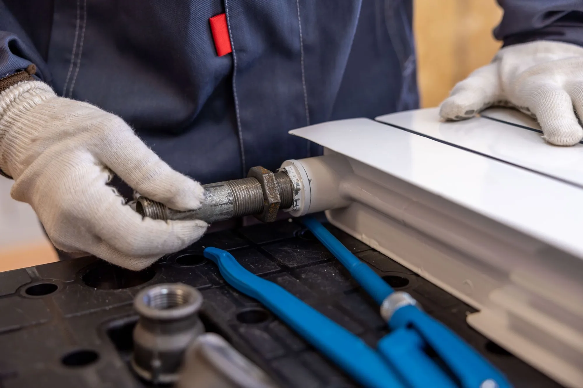 An On Time Maintenance technician on a service call at a metro Atlanta home