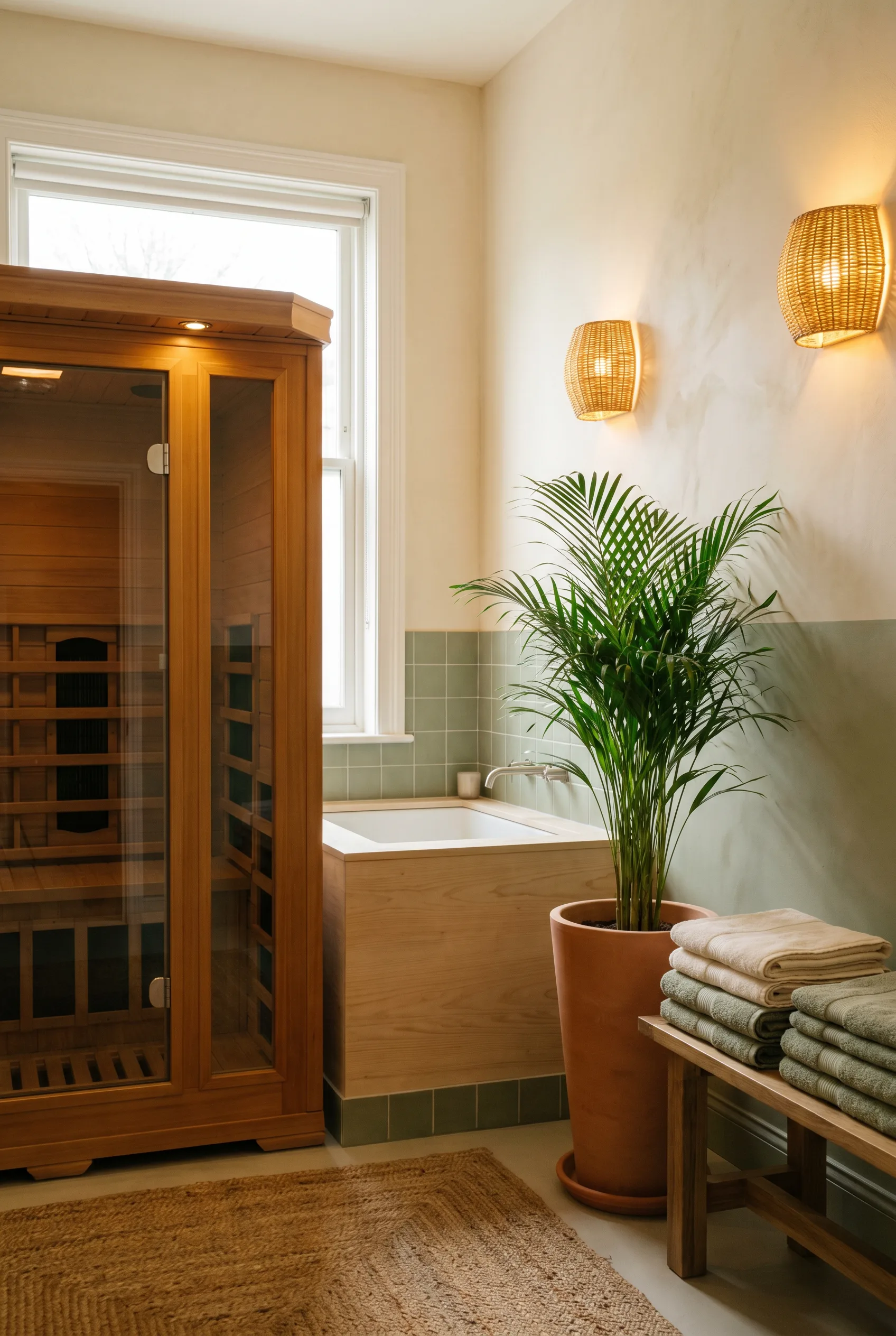 An infrared sauna and cold-plunge corner at The Renaissance Day Spa