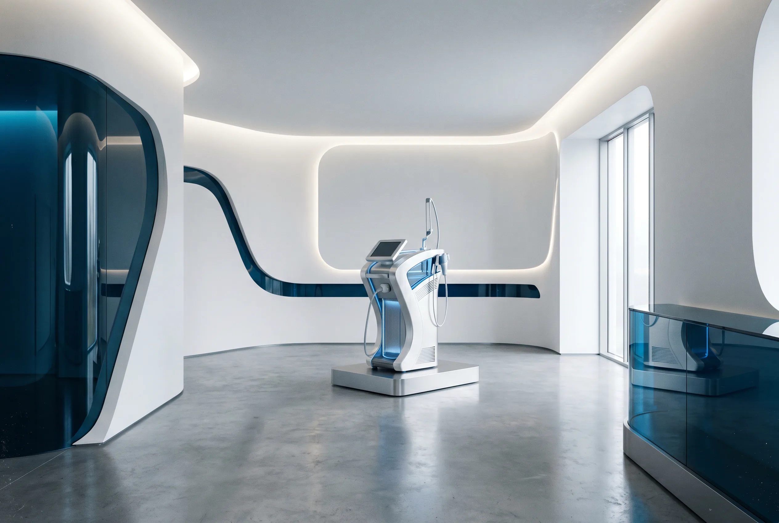 The sleek, high-tech showroom of Revive Regenerative