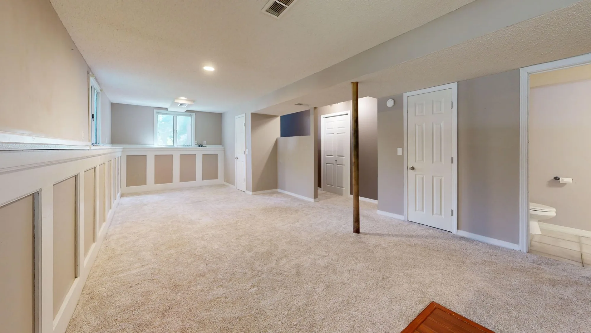 Recently remodeled open-plan interior of an Atlanta home