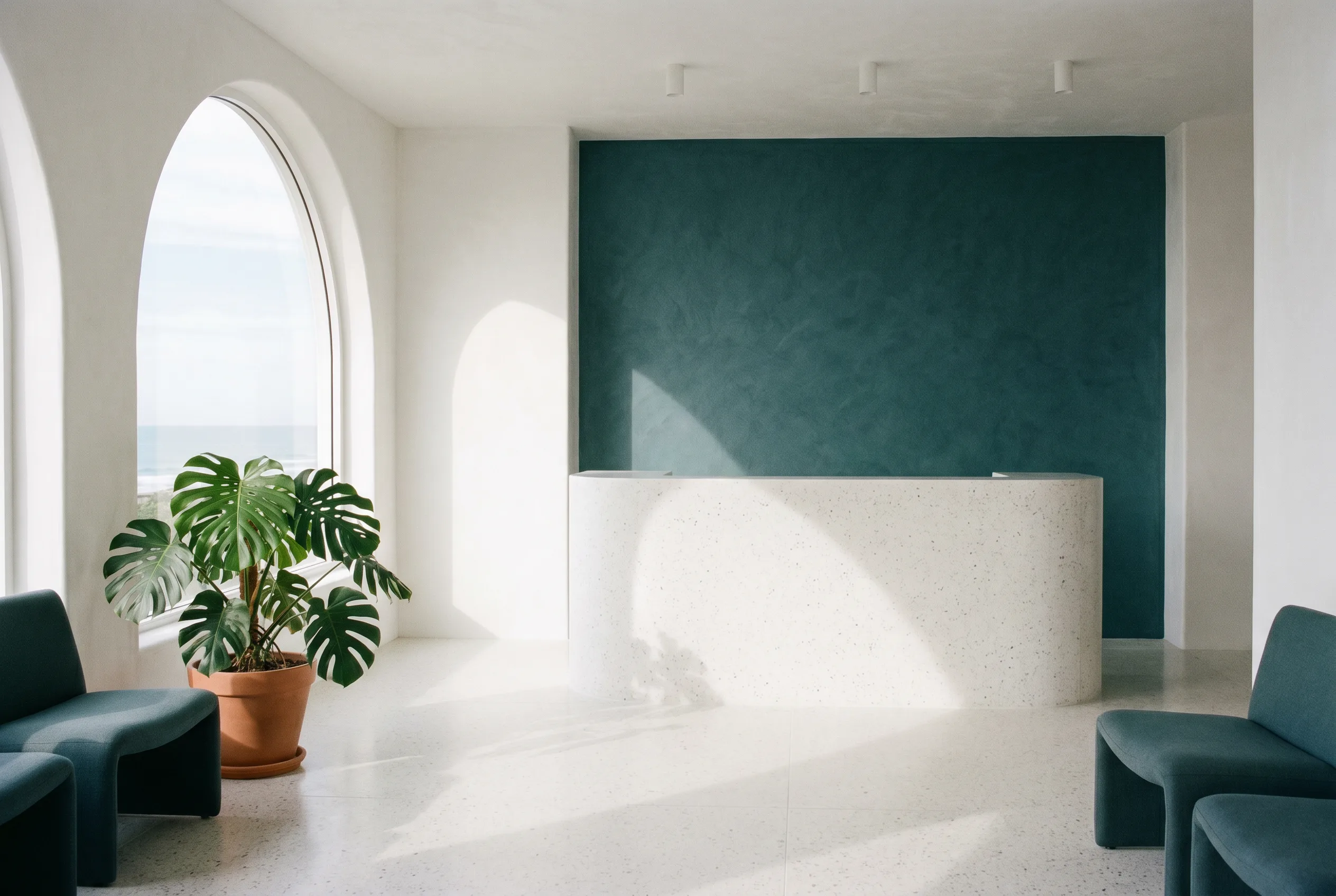 The bright coastal interior of Wilmington Dermatology Center